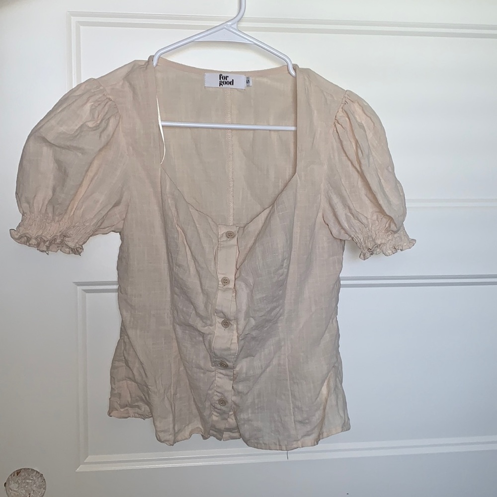 Nectar Clothing Puff Sleeve top w/ square neckline